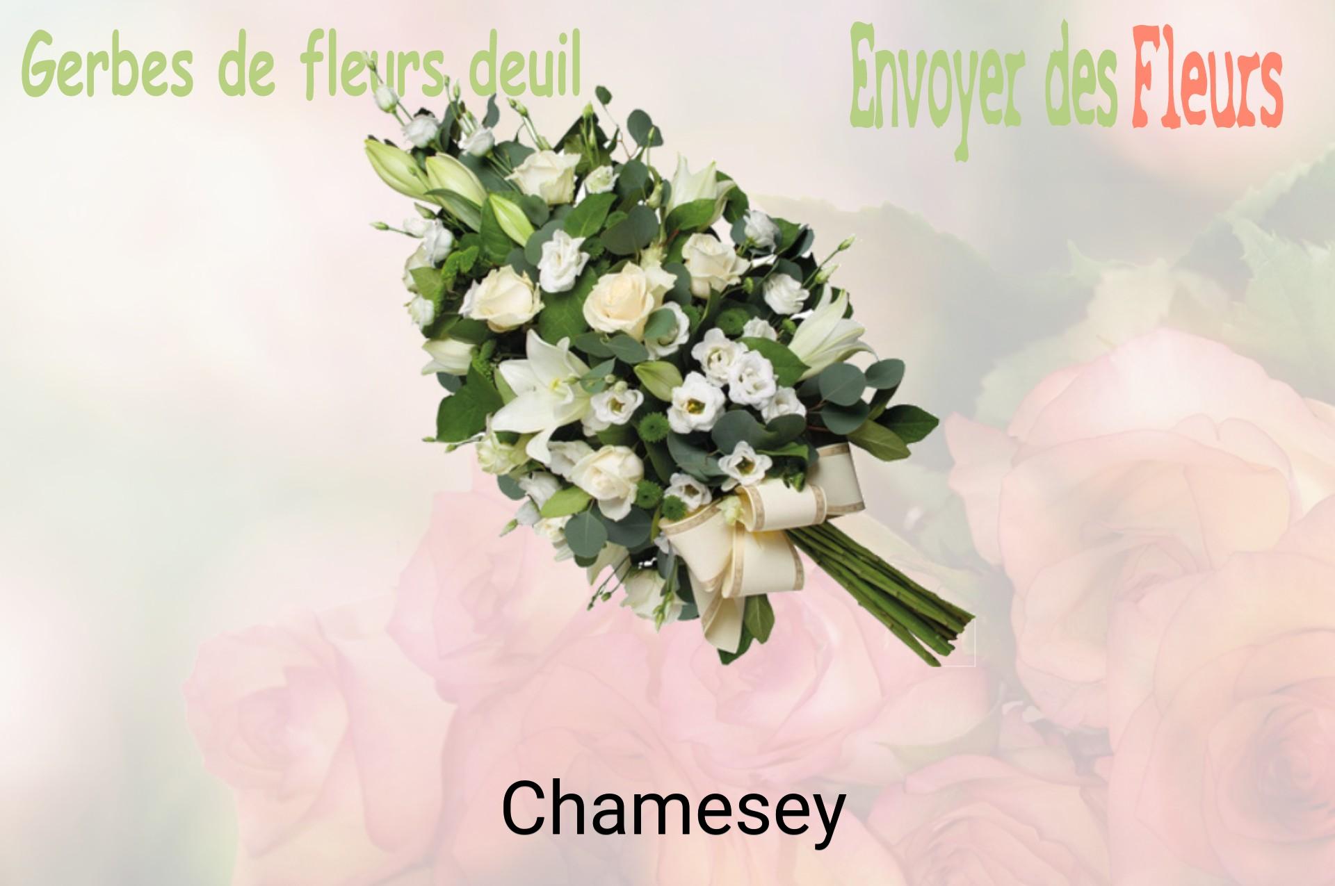 Gerbe de fleurs de deuil livrée à Chamesey